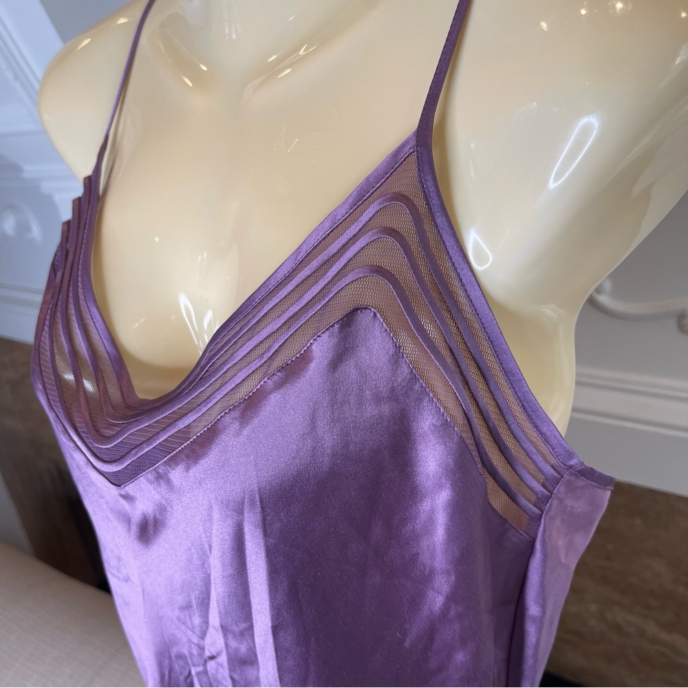 Z:  Victoria’s Secret Purple Chemise 100% Silk Slip Dress Sz M - Picture 6 of 6